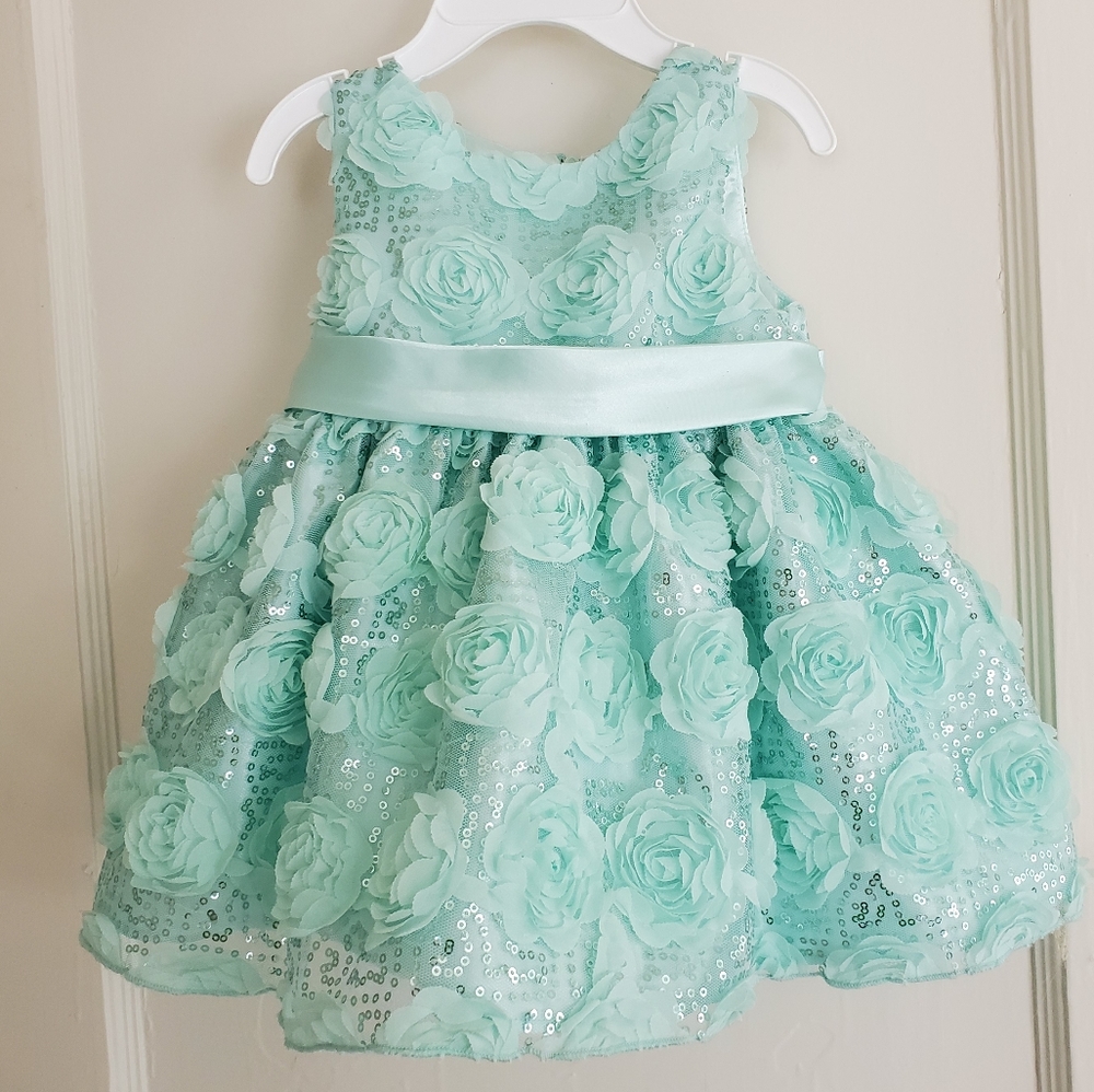 Mint Green Rosette Dress